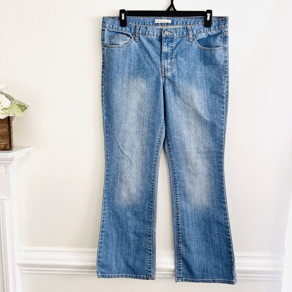 Jeans Fashion Bug Taille 12 P (Petite) - Coupe évasée (Flare) - Modèle Jaune à Carreaux